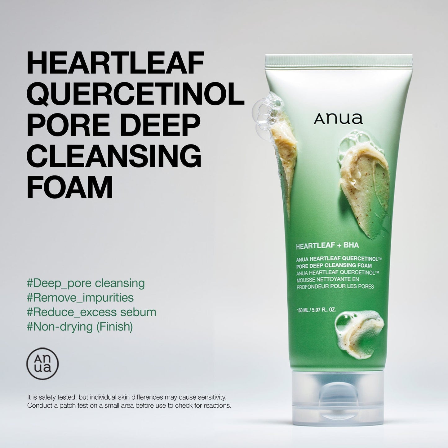 Anua Heartleaf Quercetinol Facial Deep Pore Cleansing Foam For Oily Skin