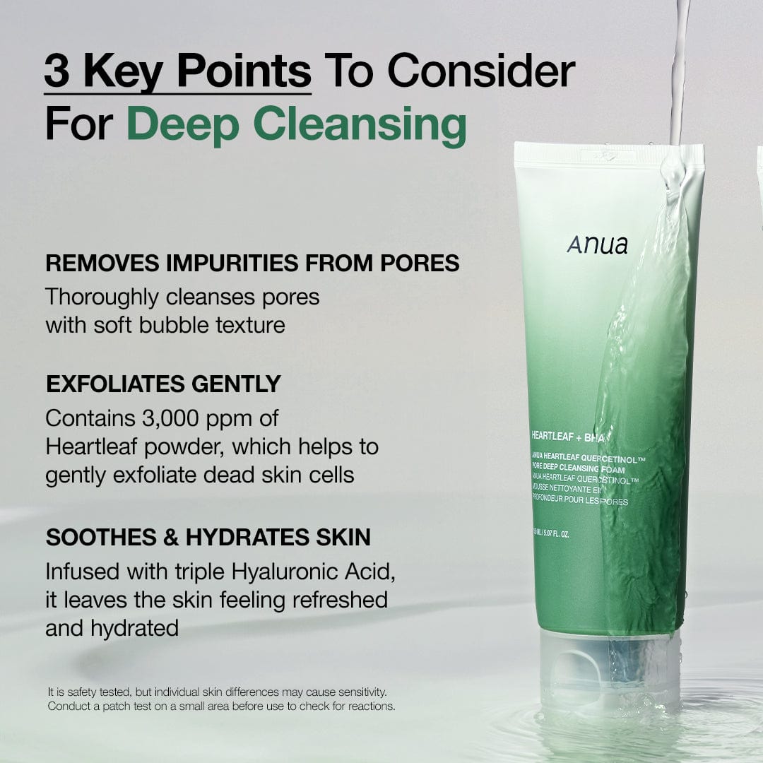 Anua Heartleaf Quercetinol Facial Deep Pore Cleansing Foam For Oily Skin