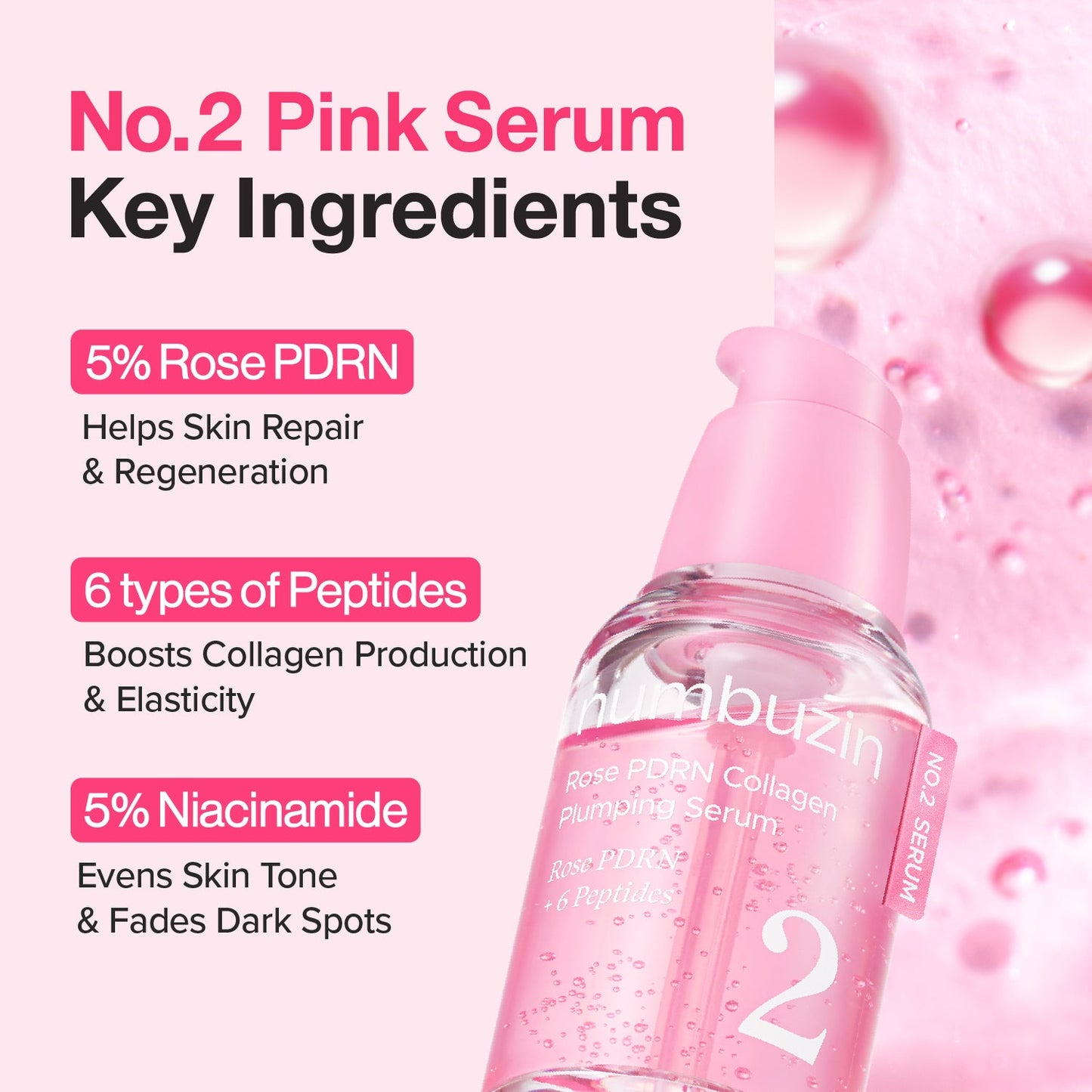 NUMBUZIN No.2 Rose PDRN Collagen Plumping Serum